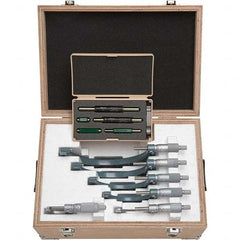 Mitutoyo - Mechanical Outside Micrometer Sets Minimum Measurement (Inch): 0 Maximum Measurement (Inch): 6.0000 - Eagle Tool & Supply