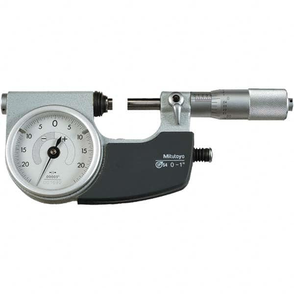 Mitutoyo - Mechanical Indicating Micrometers Minimum Measurement (Decimal Inch): 0 Maximum Measurement (Decimal Inch): 1 - Eagle Tool & Supply