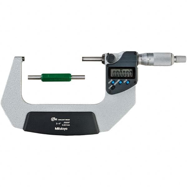 Mitutoyo - Electronic Outside Micrometers Type: Coolant-proof Minimum Measurement (Decimal Inch): 3.0000 - Eagle Tool & Supply