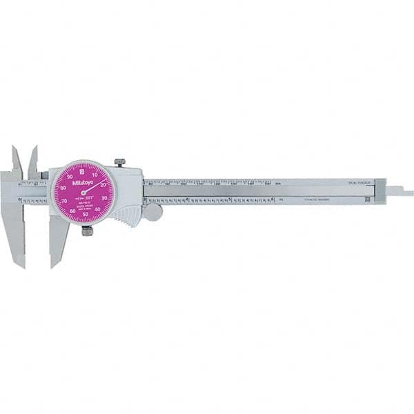 Mitutoyo - Dial Calipers Maximum Measurement (Inch): 6 Dial Graduation (Decimal Inch): 0.001 - Eagle Tool & Supply