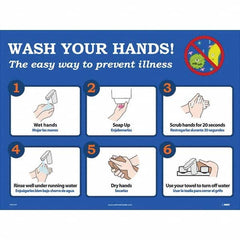 NMC - "Wash Your Hands! - The Easy Way to Prevent Illness", 24" Wide x 18" High, Paper Safety Sign - Eagle Tool & Supply