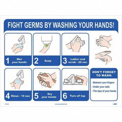 NMC - "Fight Germs By Washing Your Hands!", 24" Wide x 18" High, Paper Safety Sign - Eagle Tool & Supply