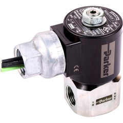 Parker - Solenoid Valves; Valve Type: 2-Way, 2 Position ; Port Size: 1/4 ; Maximum Working Pressure (psi): 550.000 ; Body Material: Stainless Steel ; Seal Material: FKM ; Voltage: 120/60 VAC - Exact Industrial Supply