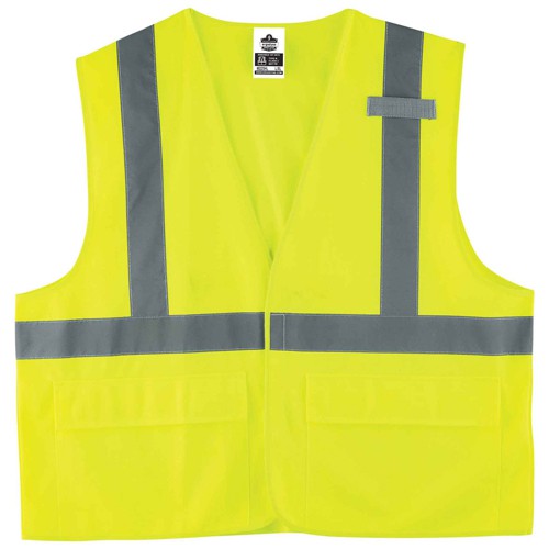 8225HL S/M Lime Standard Solid Vest Type R Class 2 - Eagle Tool & Supply