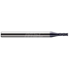 Corner Radius End Mill: 1/16″ Dia, 1/4″ LOC, 0.005″ Radius, 4 Flutes, Solid Carbide 2-1/2″ OAL, 1/8″ Shank Dia, 30 ° Helix, AlTiN Coated, Corner Radius End, Centercutting