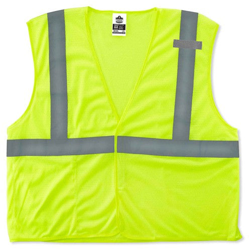 8210HL Econo Vest Lime 2X/3X Hook & Loop Glowear - Eagle Tool & Supply
