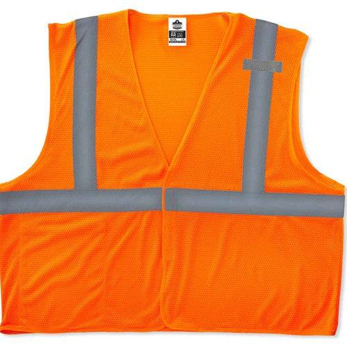 8210HL Econo Vest Orange 2X/3X Hook & Loop Glowear - Eagle Tool & Supply