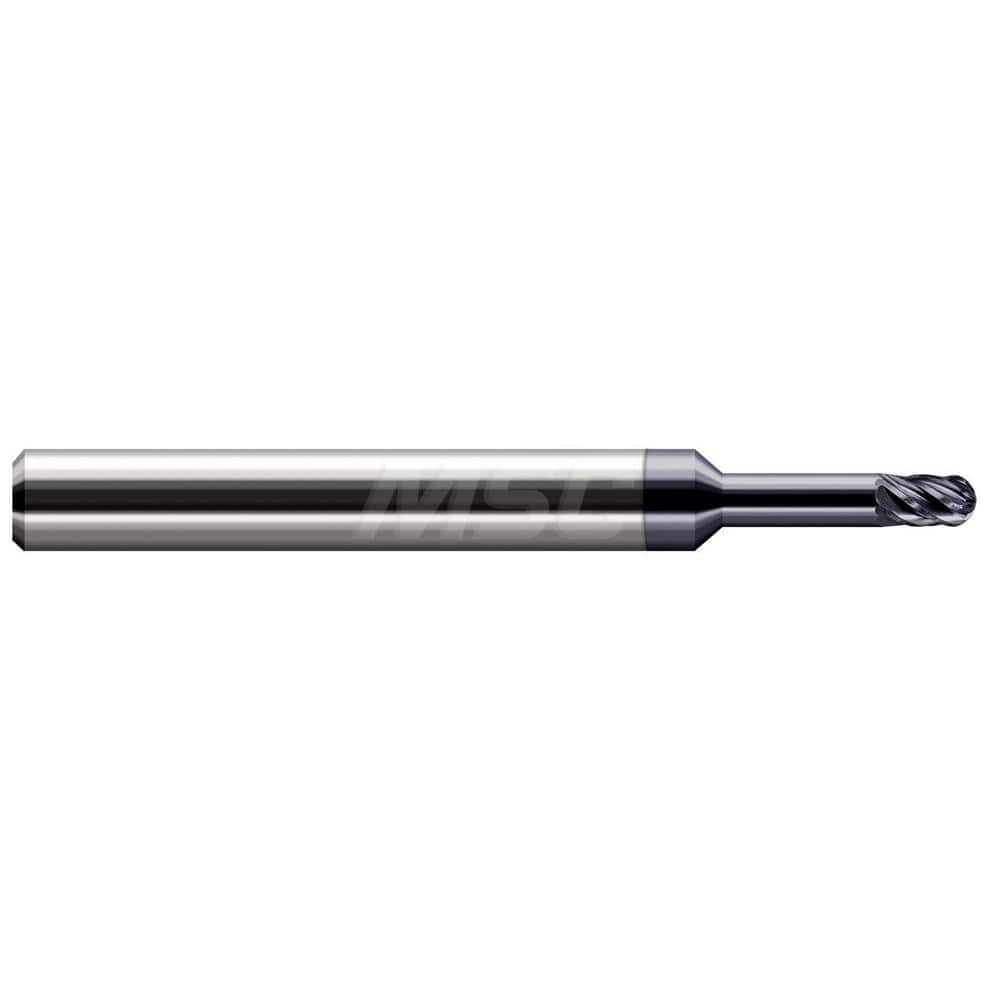 Ball End Mill: 0.1875″ Dia, 0.285″ LOC, 6 Flute, Solid Carbide 3″ OAL, 1/4″ Shank Dia, 37 ° Helix, AlTiN Nano Coated, Single End