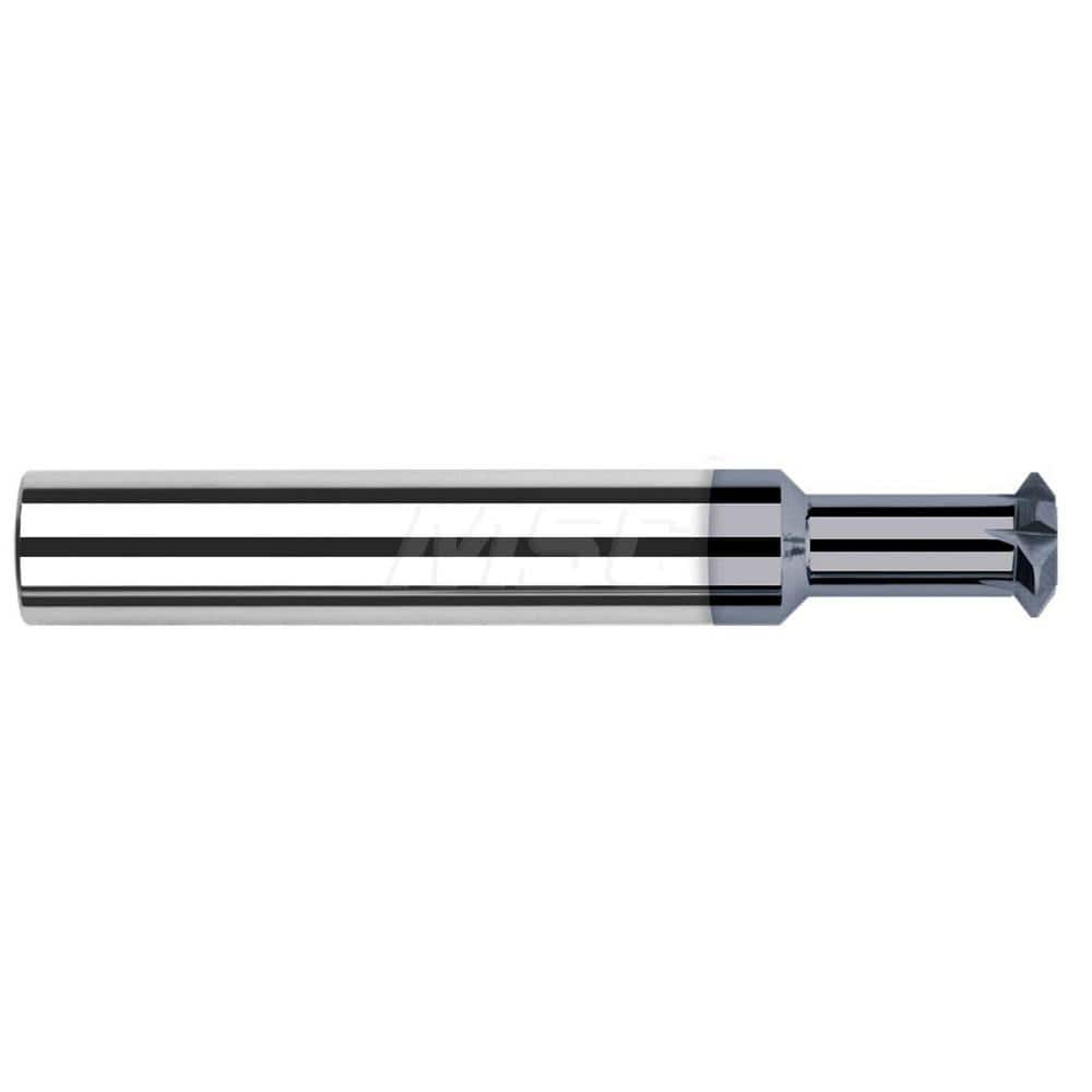 Double Angle Milling Cutter: 90 °, 1/2″ Cut Dia, 0.198″ Cut Width, 1/2″ Shank Dia, Solid Carbide 4″ OAL, AlTiN Coated, 6 Teeth