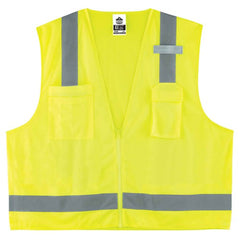 8249Z 2/3 XL Lime Econ Surveyors Vest Type R Class 2 - Eagle Tool & Supply