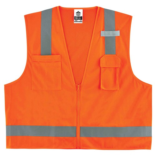8249Z L/ XL Orange Econ Surveyors Vest Type R Class 2 - Eagle Tool & Supply