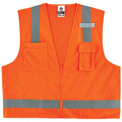 8249Z 2/3 XL Orange Econ Surveyors Vest Type R Class 2 - Eagle Tool & Supply