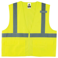 8220Z Standard Vest Lime L/ XL Zipper Glowear - Eagle Tool & Supply