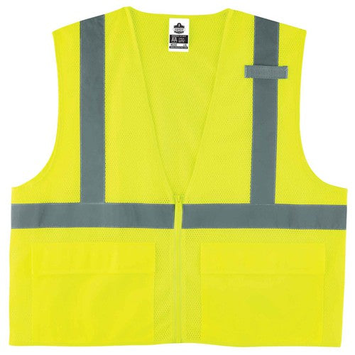 8220Z Standard Vest Lime 2X3X Zipper Glowear - Eagle Tool & Supply