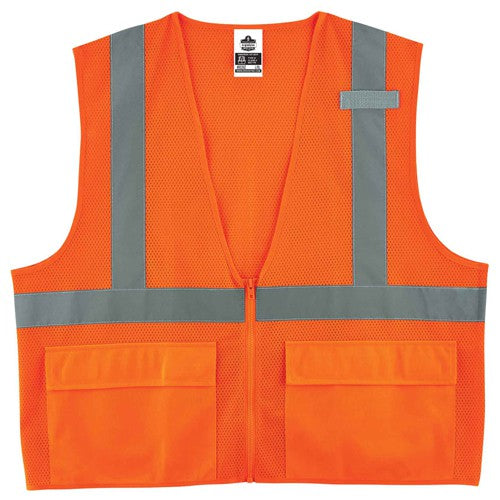 8220Z S/M Orange Standard Mesh Vest Type R Class 2 - Eagle Tool & Supply