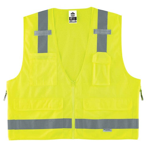 8250Z 4/5 XL Lime Surveyors Vest Type R Class 2 - Eagle Tool & Supply