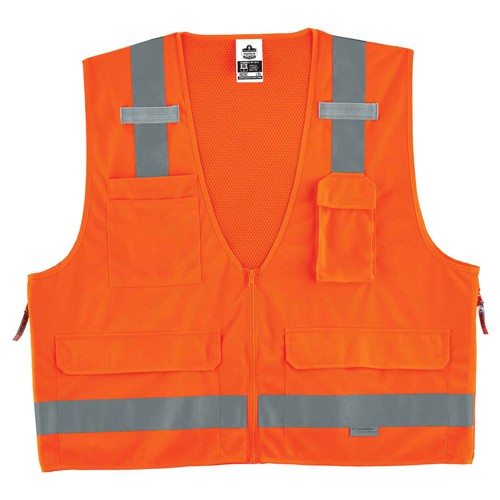 8250Z S/M Orange Surveyors Vest Type R Class 2 - Eagle Tool & Supply