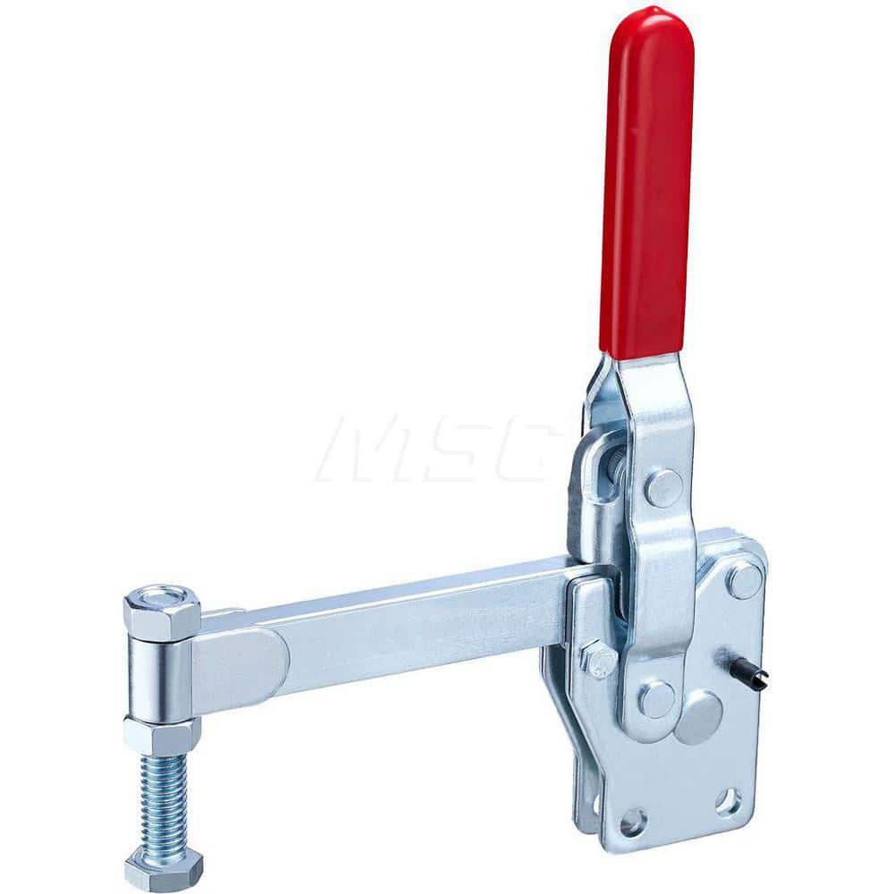 Manual Hold-Down Toggle Clamp: Vertical, 1,000 lb Capacity, Solid Bar, Straight Base 62 & 68 ° Handle Movement, 100 & 115 ° Bar Opening, Plastic