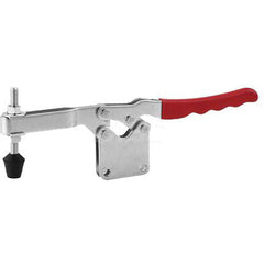 Manual Hold-Down Toggle Clamp: Horizontal, 750 lb Capacity, U-Bar, Straight Base 50 ° Handle Movement, 85 ° Bar Opening, Plastic