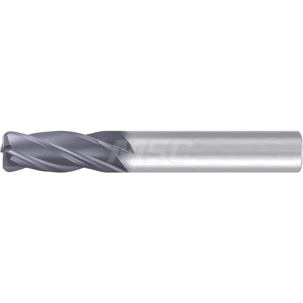 1/2″ Diam 4-Flute 35/38° Solid Carbide 0.06″ Corner Radius Roughing & Finishing End Mill AlCr Finish, 1-1/4″ LOC, 3-1/2″ OAL, 1/2″ Shank Diam, Centercutting, Standard Length