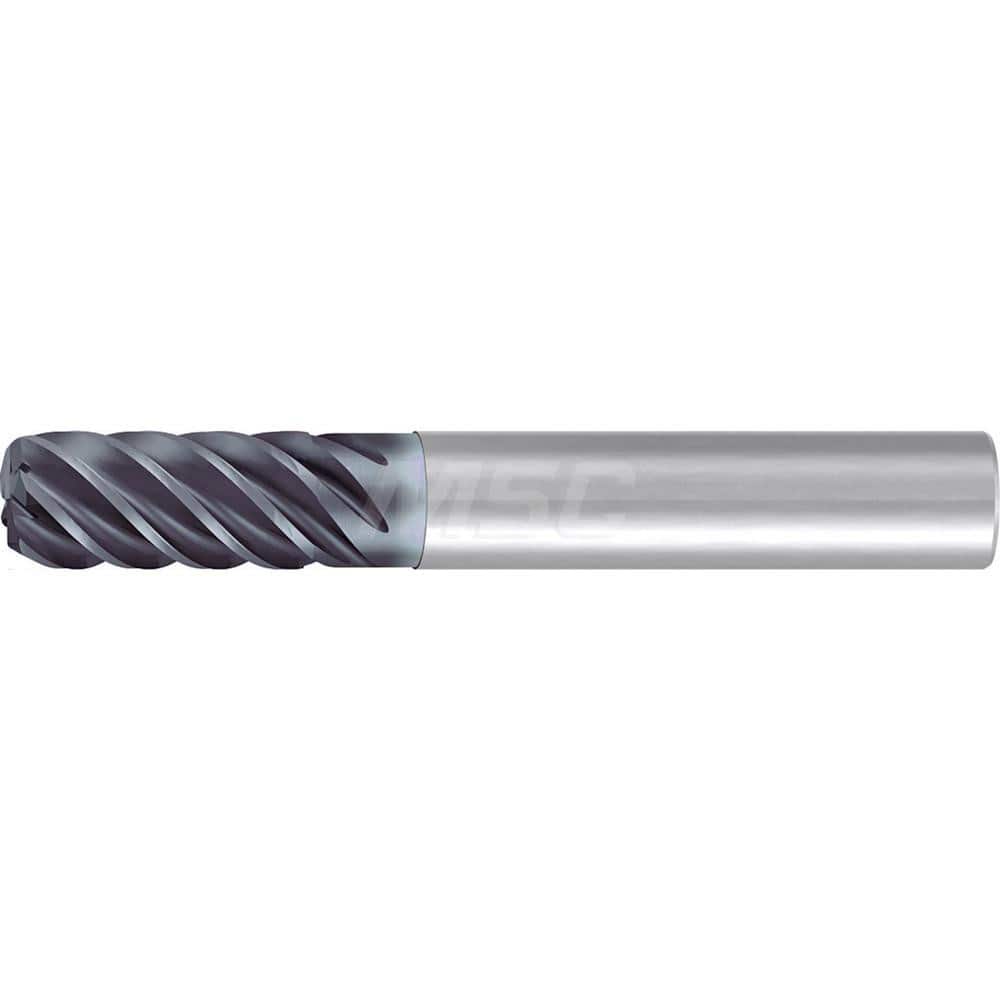 1/4″ Diam 6-Flute 35/38° Solid Carbide 0.015″ Corner Radius Roughing & Finishing End Mill AlCr Finish, 3/4″ LOC, 2-1/2″ OAL, 1/4″ Shank Diam, Centercutting, Standard Length