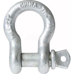 Shackle: Screw Pin Galvanized Steel, 1-1/4″ Pin Dia