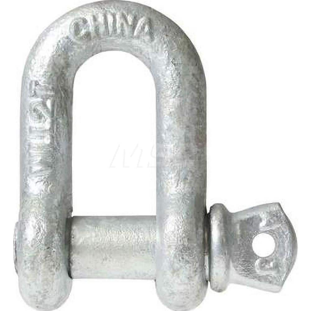 Shackle: Screw Pin Galvanized Steel, 1-1/8″ Pin Dia