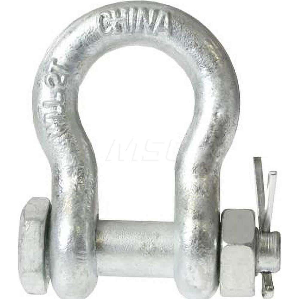 Shackle: Bolt Nut & Cotter Pin Galvanized Steel, 3/8″ Pin Dia