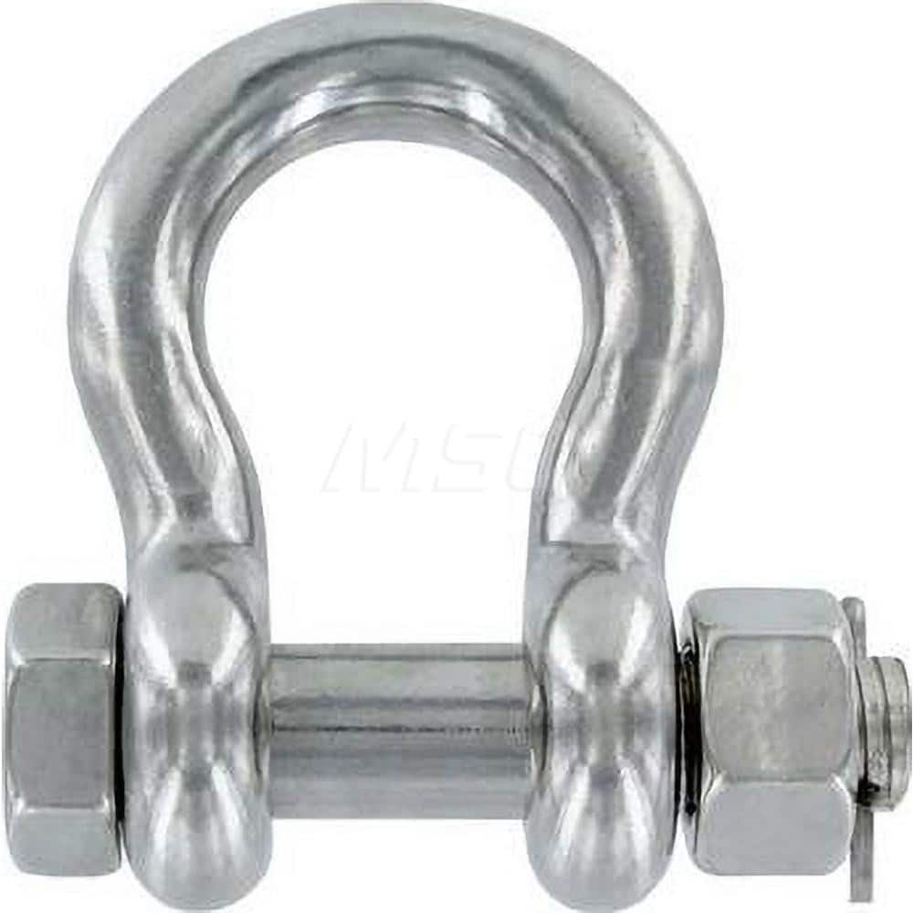 Shackle: Bolt Nut & Cotter Pin Stainless Steel, 3/8″ Pin Dia