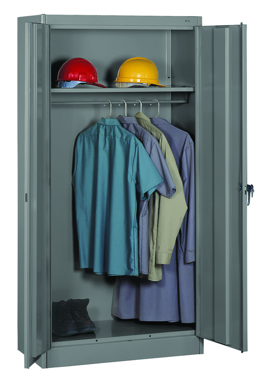 36"W x 18"D x 72"H Knocked-Down Wardrobe Storage Cabinet W/Coat Road and 1 Shelf - Eagle Tool & Supply