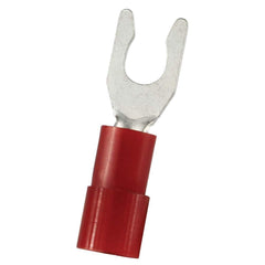 Fork Terminals; Terminal Type: Locking; Insulation Type: Partially Insulated; Connection Type: Crimp; Compatible Wire Size (sq mm): 0.5-1.5; Stud Size (Inch): 3.7 mm; Stud Size (mm): 3.7; Stud Size (#): 6; Fork Width (Decimal Inch): 6.4 mm; 0.252 in; Fork