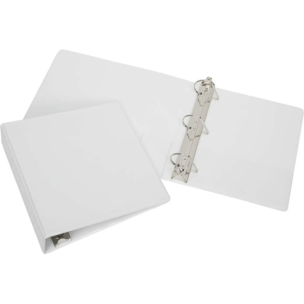 Ability One - Ring Binders; Binder Type: 3 Hole Binder ; Capacity: 1/2" ; Color: White ; Material: Vinyl ; Size: 8 1/2 x 11 - Exact Industrial Supply