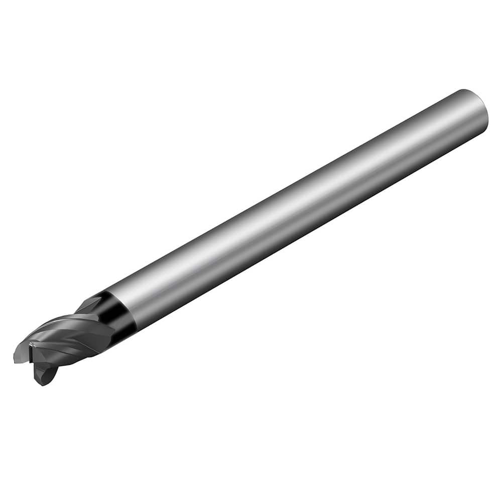 Sandvik Coromant - 3/8" Diam 3 Flute Solid Carbide 0.018" Corner Radius End Mill - Exact Industrial Supply