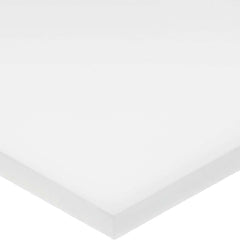 USA Sealing - Plastic Bars; Material: HDPE ; Shape: Rectangular ; Height (Inch): 1 ; Width (Inch): 3 ; Length (Feet): 4.000 ; Color: Opaque White - Exact Industrial Supply
