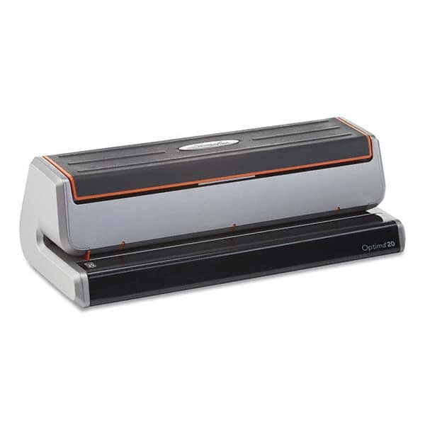 Swingline - Paper Punches Type: 20 Sheet Three-Hole Punch Color: Silver; Black - Eagle Tool & Supply