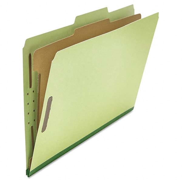 UNIVERSAL - File Folders, Expansion Folders & Hanging Files Folder/File Type: Classification Folders with Tob Tab Fastener Color: Green - Eagle Tool & Supply