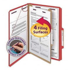 SMEAD - File Folders, Expansion Folders & Hanging Files Folder/File Type: Classification Folders with Tob Tab Fastener Color: Red - Eagle Tool & Supply