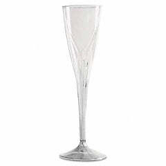 WNA - Classicware One-Piece Champagne Flutes, 5 oz, Clear, Plastic, 10/Pack - Eagle Tool & Supply