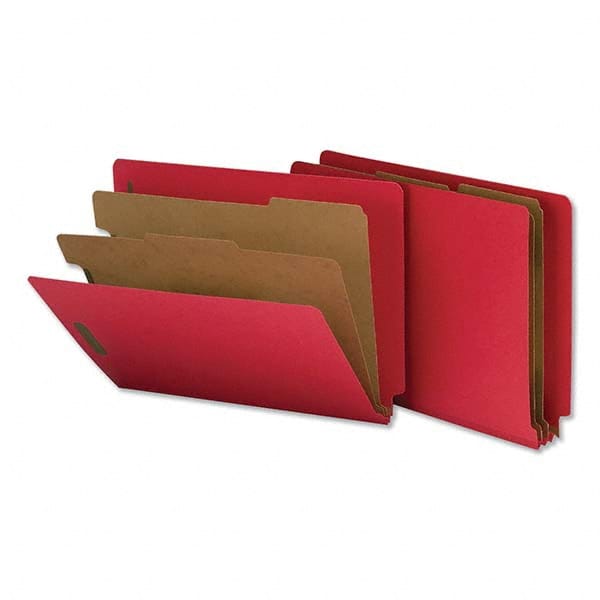 UNIVERSAL - File Folders, Expansion Folders & Hanging Files Folder/File Type: Classification Folders with Tob Tab Fastener Color: Red - Eagle Tool & Supply