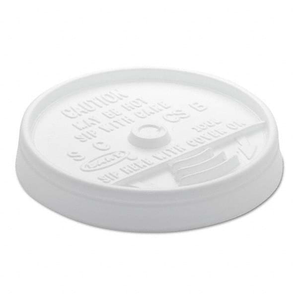 DART - Sip Thru Lids For 10, 12 oz Foam Cups, Plastic, White, 1000/Carton - Eagle Tool & Supply