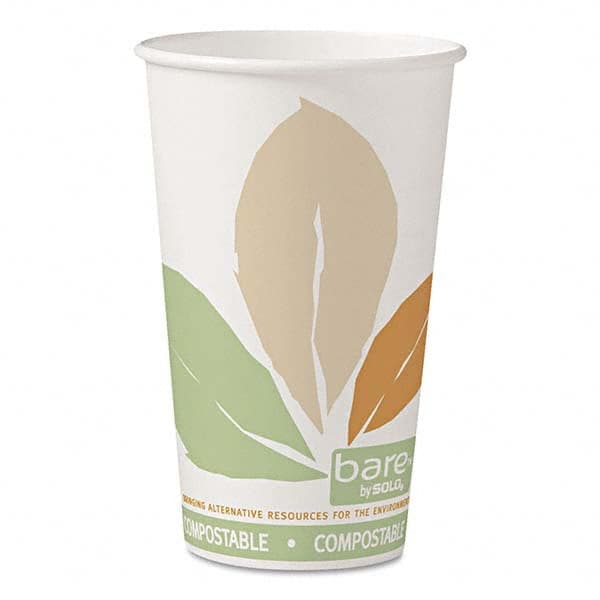 DART - Bare by Solo Eco-Forward PLA Paper Hot Cups, Leaf Design, 16 oz, 1000/Carton - Eagle Tool & Supply