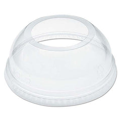 DART - Open-Top Dome Lid for 16-24 oz Plastic Cups, Clear, 1.9" Diam Hole, 1000/Carton - Eagle Tool & Supply