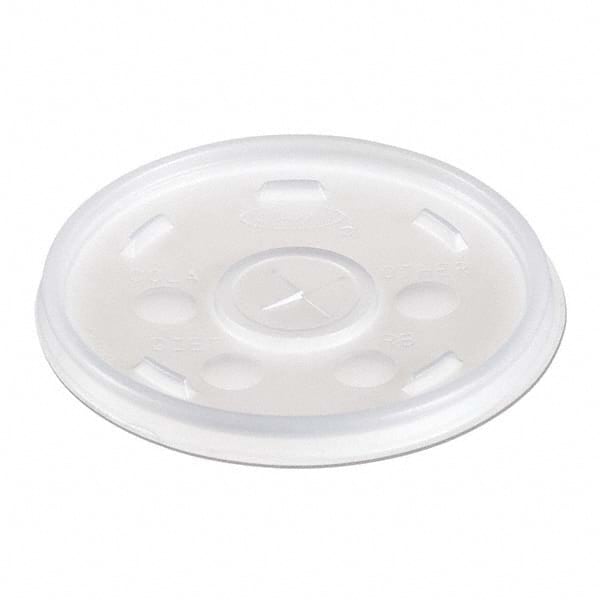 DART - Plastic Lids, for 12 oz Hot/Cold Foam Cups, Slip-Thru Lid, White, 1000/Carton - Eagle Tool & Supply