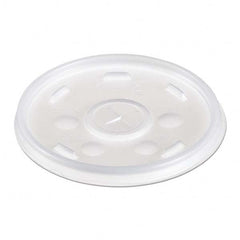 DART - Plastic Lids, for 12 oz Hot/Cold Foam Cups, Slip-Thru Lid, White, 1000/Carton - Eagle Tool & Supply