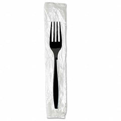 Dixie - Individually Wrapped Forks, Plastic, Black, 1000/Carton - Eagle Tool & Supply