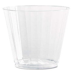 WNA - Classic Crystal Plastic Tumblers, 9 oz, Clear, Fluted, Squat, 12/Pack - Eagle Tool & Supply