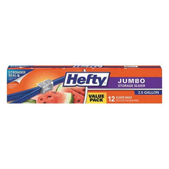 Hefty - Reclosable Food & Sandwich Bags Volume Capacity: 2.5 Gal. Width (Inch): 14-3/8 - Eagle Tool & Supply