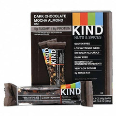 KIND - Snacks, Cookies, Candy & Gum Breakroom Accessory Type: Granola Bars Breakroom Accessory Description: Nuts and Spices Bar, Dark Chocolate Mocha Almond, 1.4 oz Bar, 12/Box - Eagle Tool & Supply