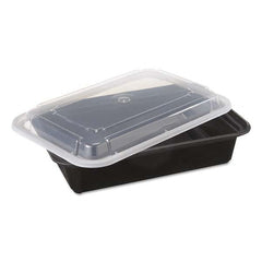 Pactiv - VERSAtainers, Black/Clear, 38 oz, 6w x 8 1/2d x 2h, 150/Carton - Eagle Tool & Supply