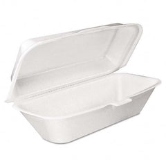 DART - Foam Hoagie Container with Removable Lid, 9-4/5 x 5-3/10 x 3-3/10, White, 125/Bag - Eagle Tool & Supply